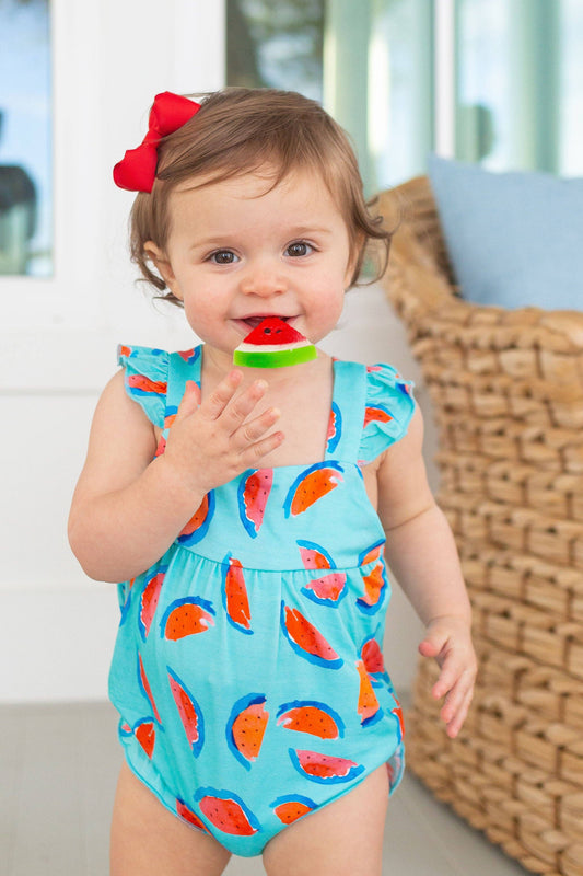 Watermelon Flutter Bubble Romper