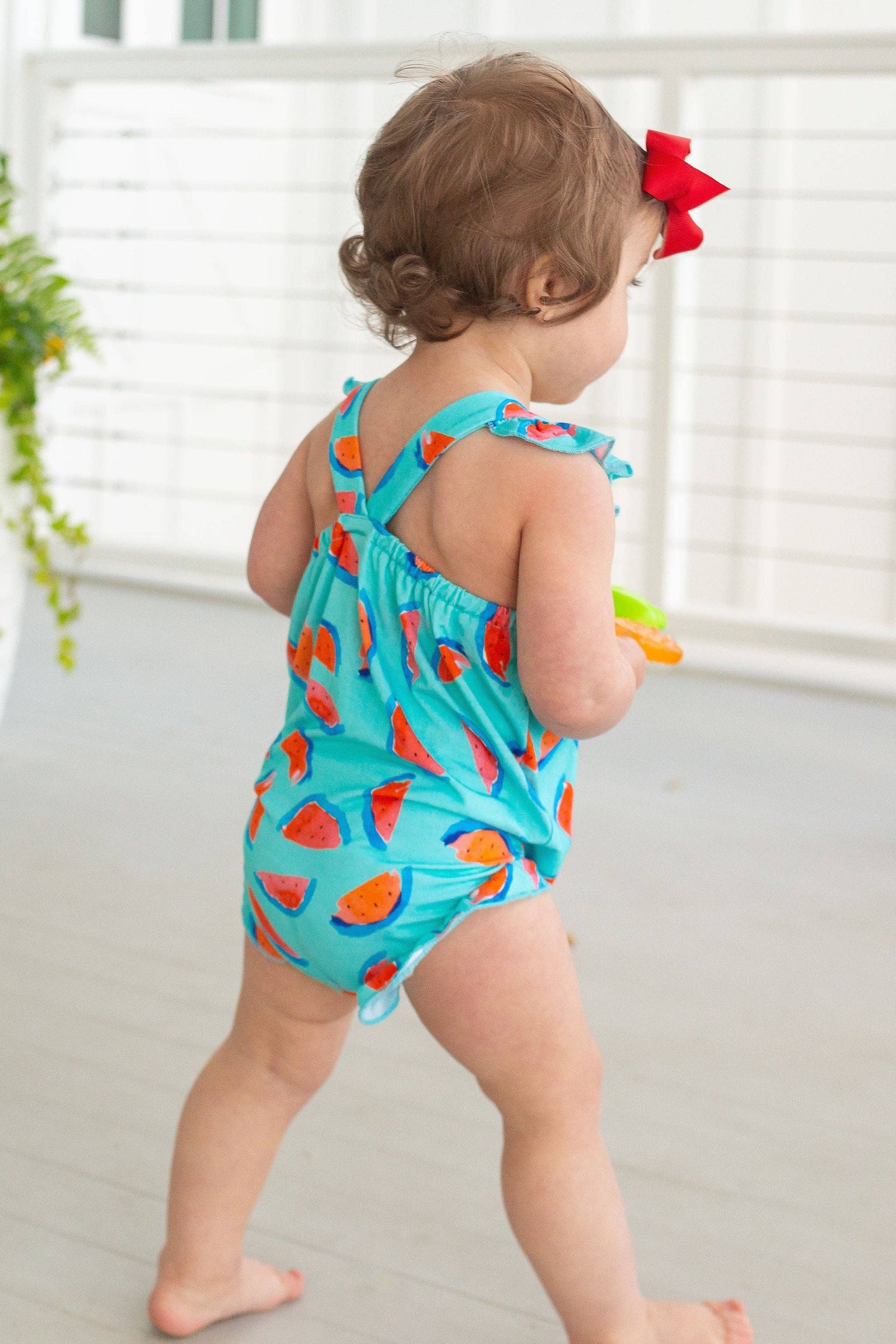 Watermelon Flutter Bubble Romper