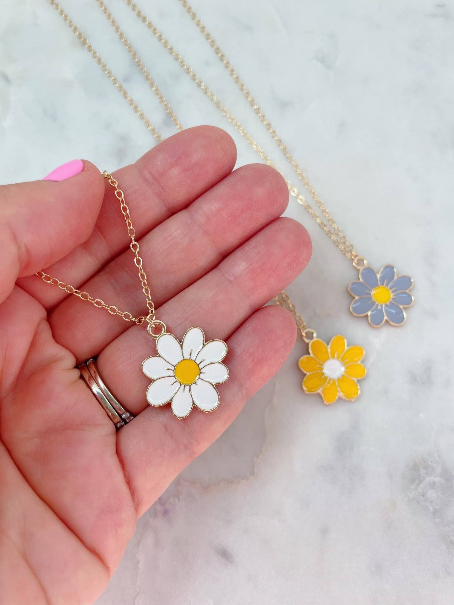 Gold Flower Necklace, Flower Pendant, Flower Jewelry Dainty