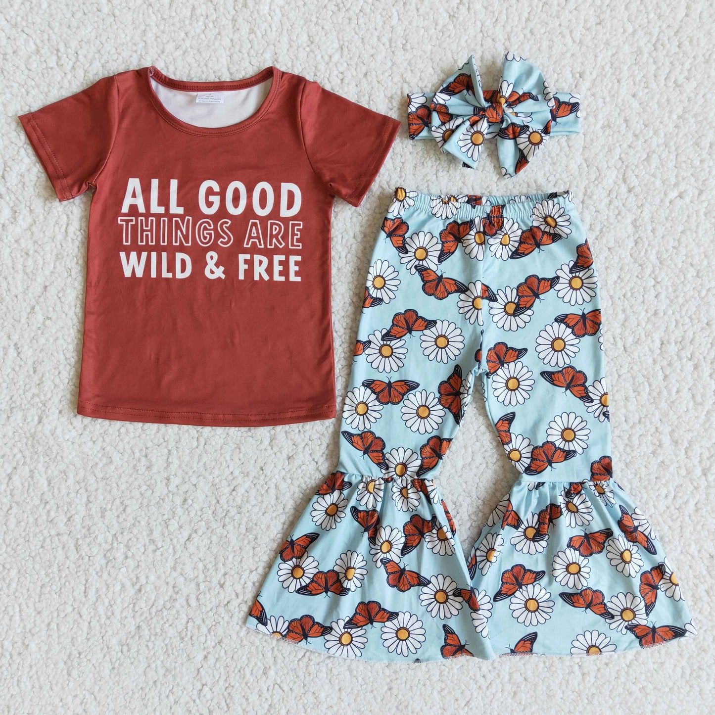 All good things are wild free floral bell bottom pants set