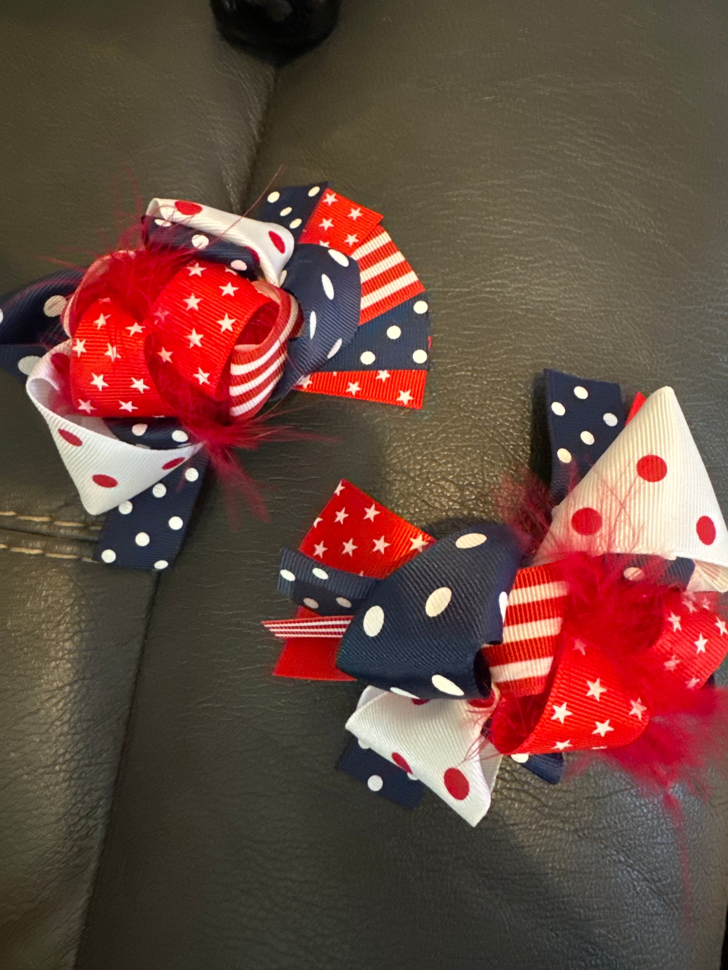 Red Navy & White Stars Clip Piggies