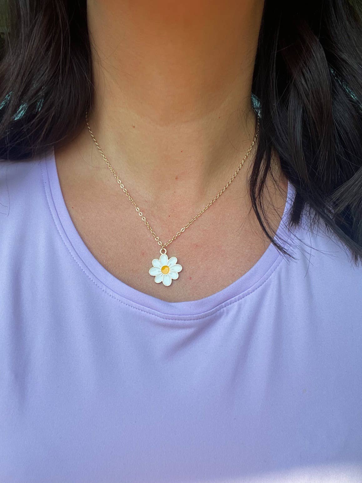 Gold Flower Necklace, Flower Pendant, Flower Jewelry Dainty