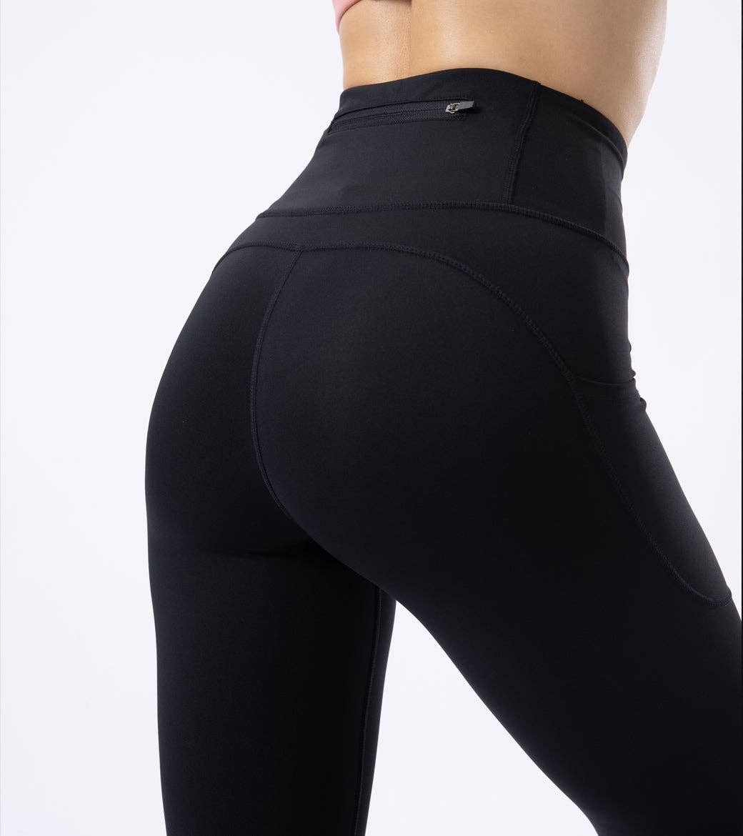 High Waist Leggings Proof Tummy Control Yoga Pants-Black