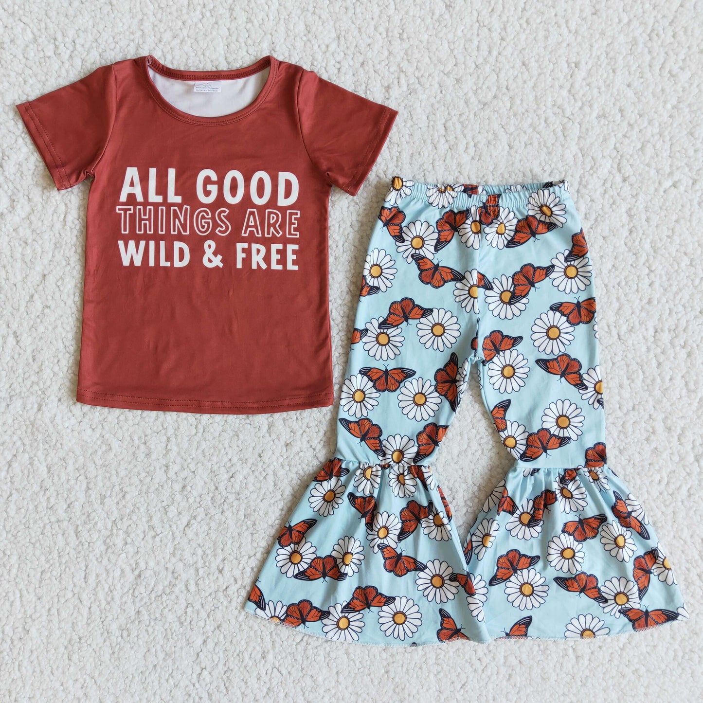 All good things are wild free floral bell bottom pants set