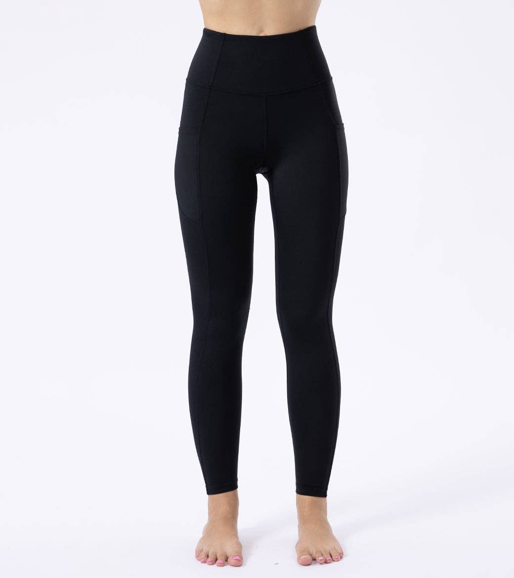 High Waist Leggings Proof Tummy Control Yoga Pants-Black