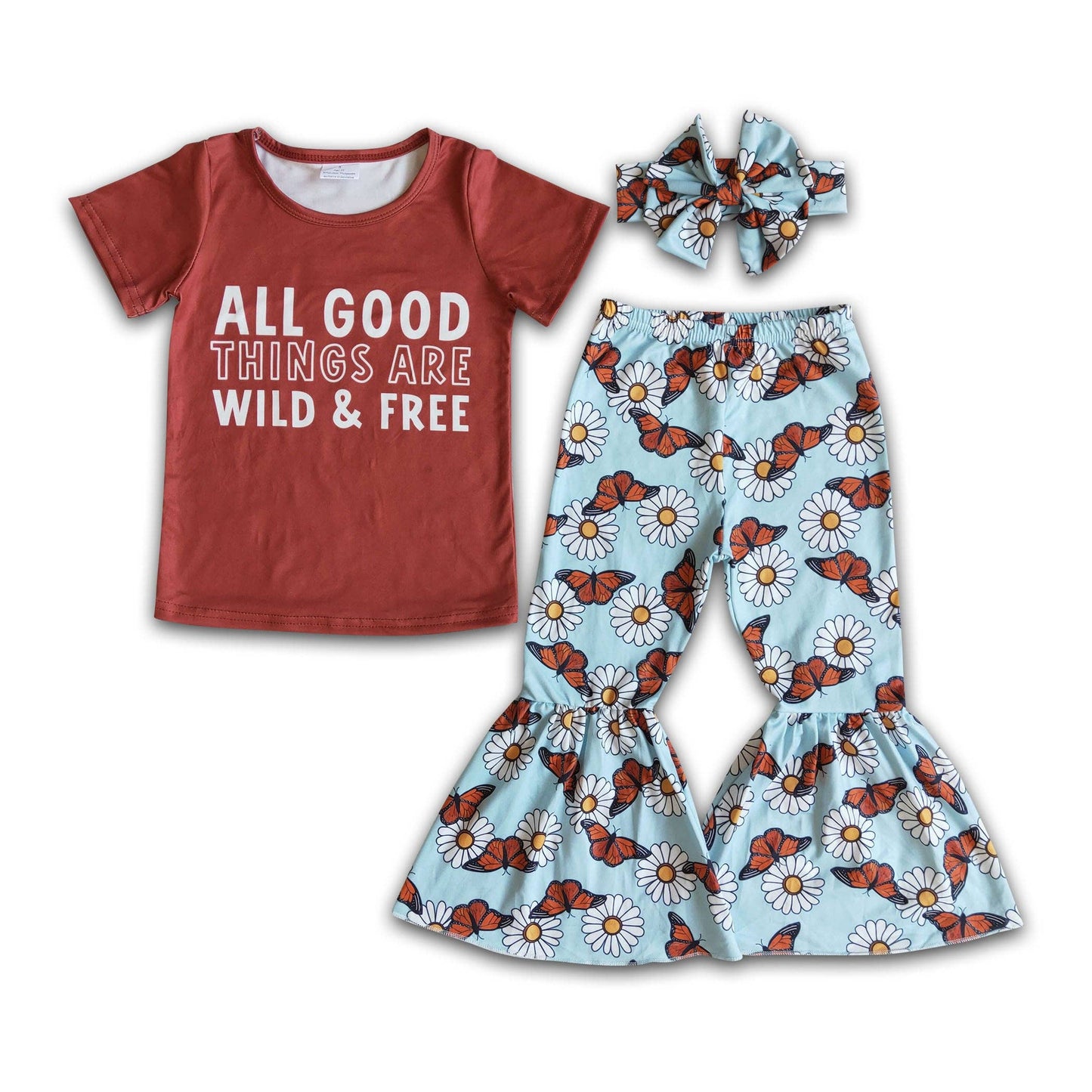 All good things are wild free floral bell bottom pants set